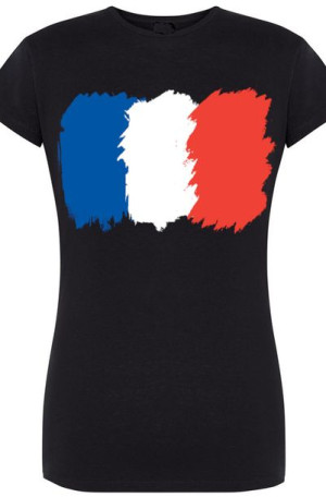 Francja Flaga Damski T-Shirt Nadruk Rozm.S