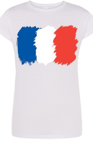 Francja Flaga Damski T-Shirt Nadruk Rozm.XXL