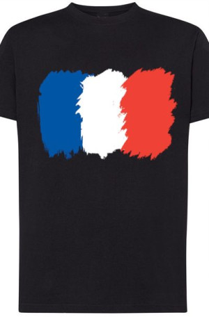 Francja Flaga Męski Modny T-Shirt Nadruk Rozm.3XL