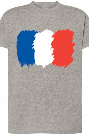 Francja Flaga Męski Modny T-Shirt Nadruk Rozm.4XL