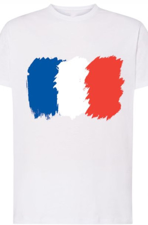 Francja Flaga Męski Modny T-Shirt Nadruk Rozm.4XL