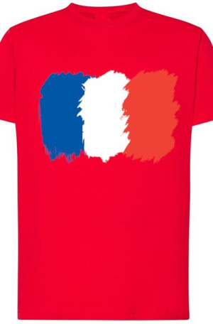 Francja Flaga Męski Modny T-Shirt Nadruk Rozm.XS