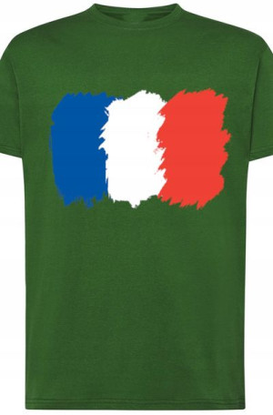 Francja Flaga Męski Modny T-Shirt Nadruk Rozm.XXL