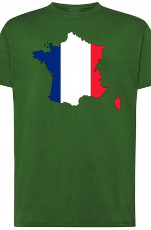 Francja Flaga Męski T-shirt Logo Nadruk Rozm.4XL