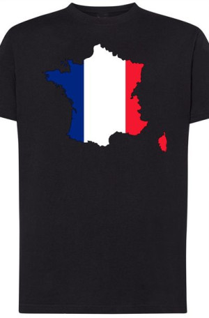 Francja Flaga Męski T-shirt Logo Nadruk Rozm.4XL