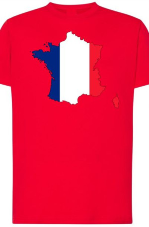 Francja Flaga Męski T-shirt Logo Nadruk Rozm.4XL
