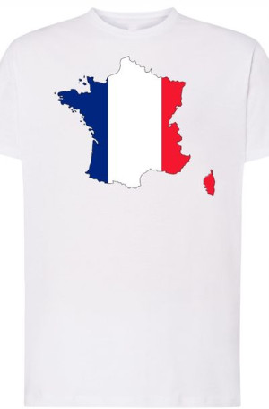 Francja Flaga Męski T-shirt Logo Nadruk Rozm.M