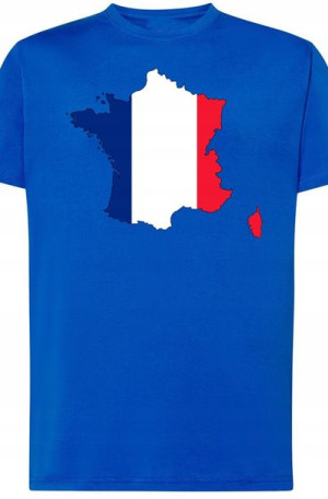 Francja Flaga Męski T-shirt Logo Nadruk Rozm.S