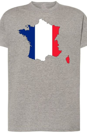 Francja Flaga Męski T-shirt Logo Nadruk Rozm.XXL