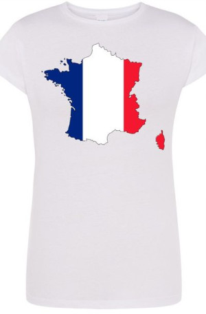 Francja Flaga Damski T-shirt Logo Modny Rozm.XXL