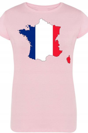 Francja Flaga Damski T-shirt Logo Modny Rozm.XXL