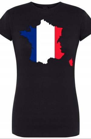 Francja Flaga Damski T-shirt Logo Modny Rozm.XXL
