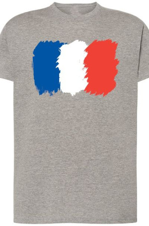 Francja Męski Modny T-Shirt Flaga Nadruk Rozm.3XL