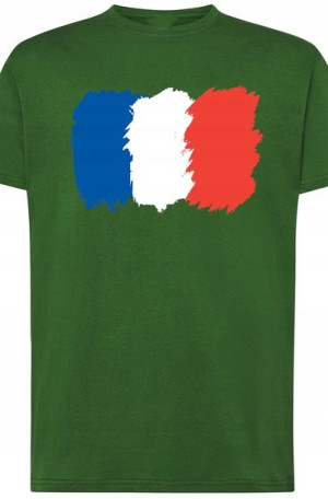 Francja Męski Modny T-Shirt Flaga Nadruk Rozm.S