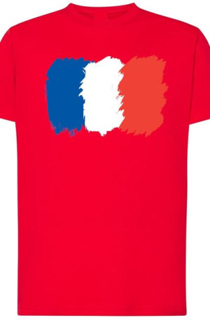 Francja Męski Modny T-Shirt Flaga Nadruk Rozm.S