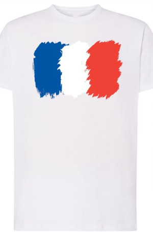 Francja Męski Modny T-Shirt Flaga Nadruk Rozm.S