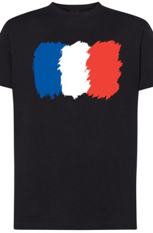 Francja Męski Modny T-Shirt Flaga Nadruk Rozm.XS