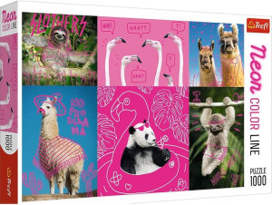 Trefl Puzzle 1000 El Neon Color Line Zwierzaki
