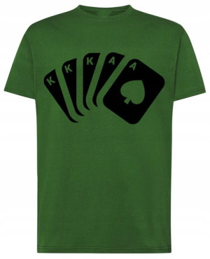 Full Poker Męski T-shirt Modny Karty Rozm.4XL