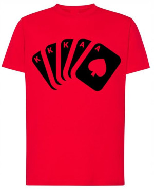 Full Poker Męski T-shirt Modny Karty Rozm.5XL