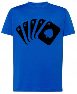 Full Poker Męski T-shirt Modny Karty Rozm.M