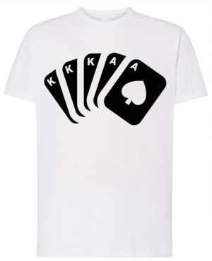 Full Poker Męski T-shirt Modny Karty Rozm.S