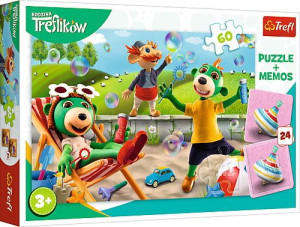 Trefl 2w1 Puzzle 60 El + Memo Rodzina Treflików