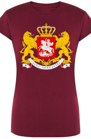 Georgia Gruzja T-Shirt Damski Herb Nadruk r.L