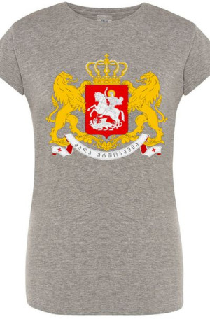 Georgia Gruzja T-Shirt Damski Herb Nadruk r.XXL