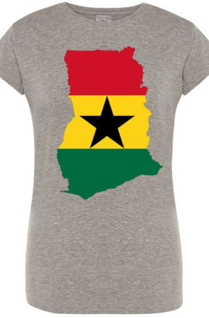 Ghana Damski Modny T-Shirt Nadruk Flaga Rozm.M