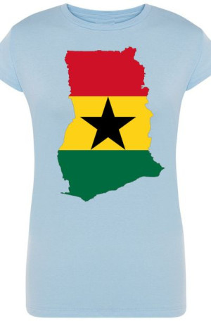 Ghana Damski Modny T-Shirt Nadruk Flaga Rozm.XL