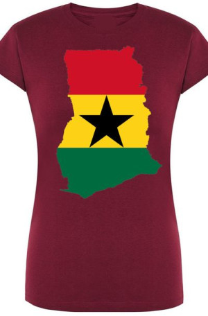 Ghana Damski Modny T-Shirt Nadruk Flaga Rozm.XXL