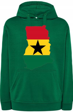 Ghana Męska Bluza Flaga Kaptur r.L