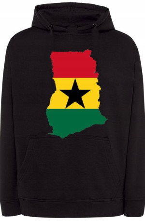 Ghana Męska Bluza Flaga Kaptur r.XS