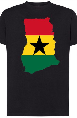 Ghana Męski Modny T-Shirt Nadruk Flaga Rozm.L