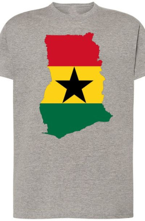 Ghana Męski Modny T-Shirt Nadruk Flaga Rozm.L