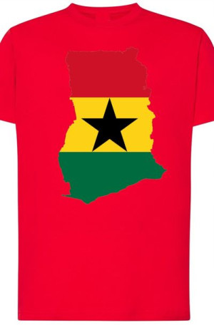Ghana Męski Modny T-Shirt Nadruk Flaga Rozm.L