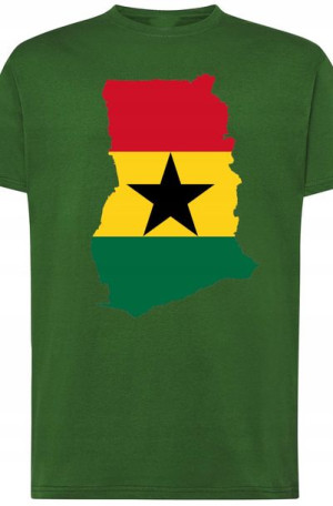 Ghana Męski Modny T-Shirt Nadruk Flaga Rozm.XL
