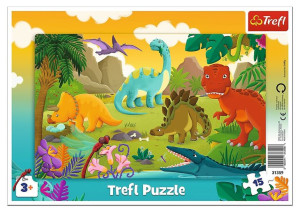 Trefl Puzzle Ramkowe 15 El Dinozaury