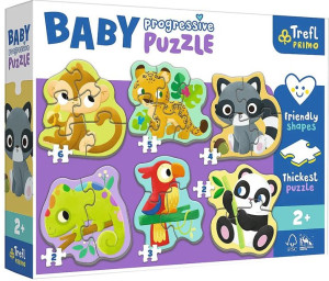 Trefl Baby Progressive Puzzle - Egzotyczne Zwierzęta