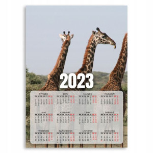 KALENDARZ 2023 na Ścianę PLAKAT 50x70 ŻYRAFA Wzory