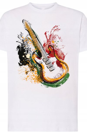 Gitara Elektryczna Męski T-Shirt Modny Rozm.S
