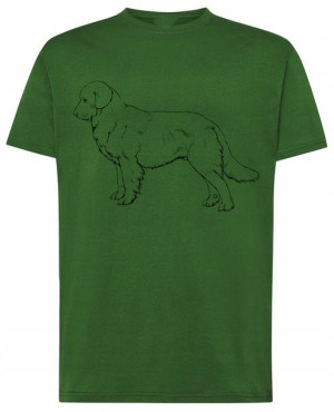 Golden Retriever Pies T-shirt Modny Szkic Rozm.XS