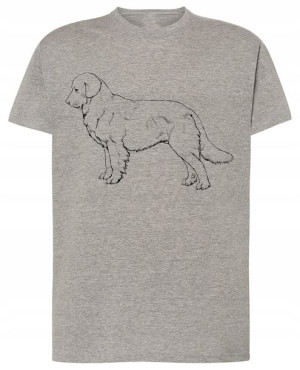 Golden Retriever Pies T-shirt Modny Szkic Rozm.XXL