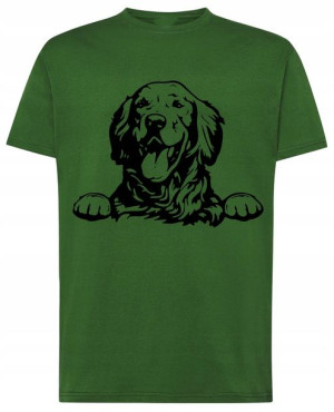 Golden Retriever Pies T-shirt Nadruk Rozm.4XL