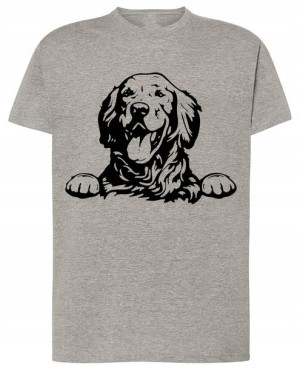 Golden Retriever Pies T-shirt Nadruk Rozm.5XL