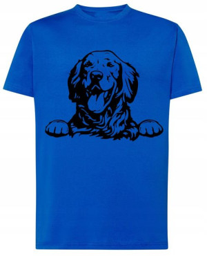 Golden Retriever Pies T-shirt Nadruk Rozm.M