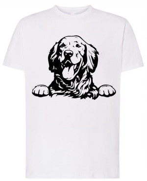 Golden Retriever Pies T-shirt Nadruk Rozm.XL