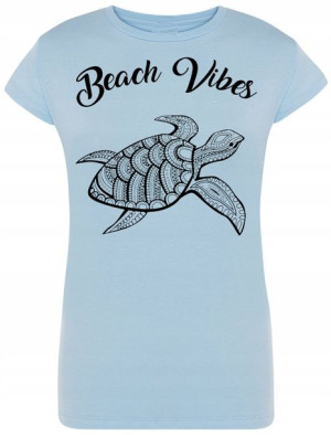 Good Vibes Żółw damski T-shirt Lato R.M
