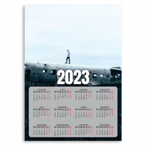 KALENDARZ 2023 ROK Plakat 50x70 WRAK SAMOLOT Wzory